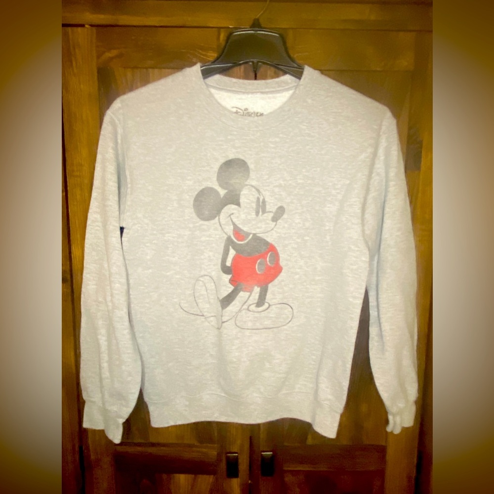 Disney Gray Crewneck Sweater with Mickey Mouse